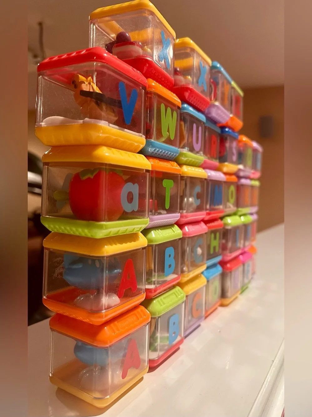 Vintage Fisher Price Peek A Blocks Alphabet Letter Lot - 32 Pieces Total